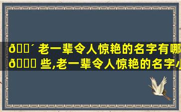 🌴 老一辈令人惊艳的名字有哪 💐 些,老一辈令人惊艳的名字小*